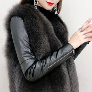 皮袖 羽绒棉袖 打底衫 加绒内搭针织配皮草 厚毛衣 女冬修身 2025新款