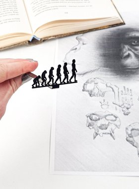 乌克兰Dmitriy高档精致进化论文艺复古金属书签文创简约创意礼物