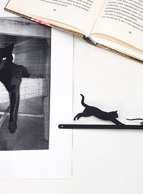 现货乌克兰Dmitriy 猫咪和老鼠来追我呀创意高级感金属书签夹礼品