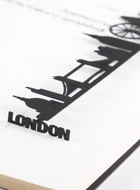 乌克兰Dmitriy高档精致伦敦城市天际线金属书签文创简约创意礼物