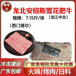 龙江中北北龙安格斯雪花肥牛商用7.15斤块火锅烧烤寿司店冷冻食材