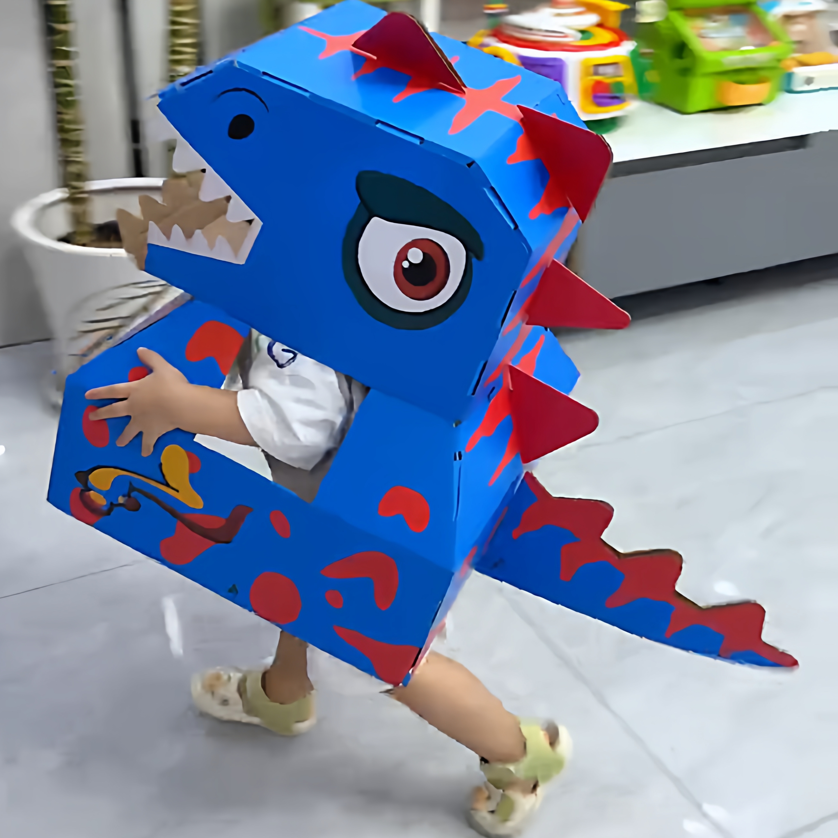 儿童手工恐龙幼儿园diy手工纸箱恐龙2-10岁儿童恐龙爪子角色扮演