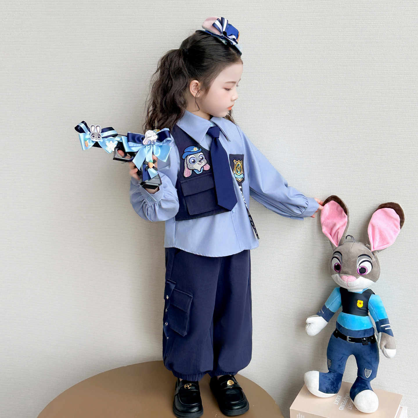 男女童套装疯狂动物城演出服朱迪演出服秋季兔子警官儿童cos服装