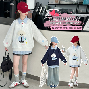 卫衣秋季 中大童爆款 女童Polo衫 新款 衣服 休闲秋装 女孩打底上衣童装