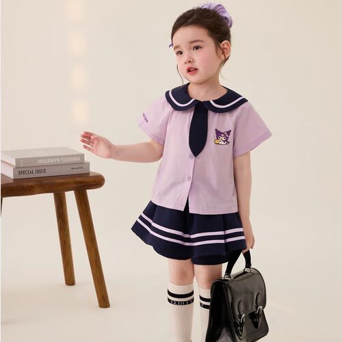女童裙疯狂动物城库洛米连衣裙演出服夏季女童娃娃领套装服装可爱