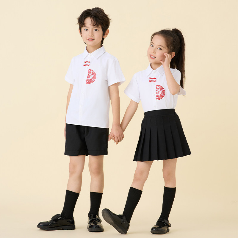 男女童衬衫套装夏款小学生校服班服幼儿园园服六一儿童节演出服
