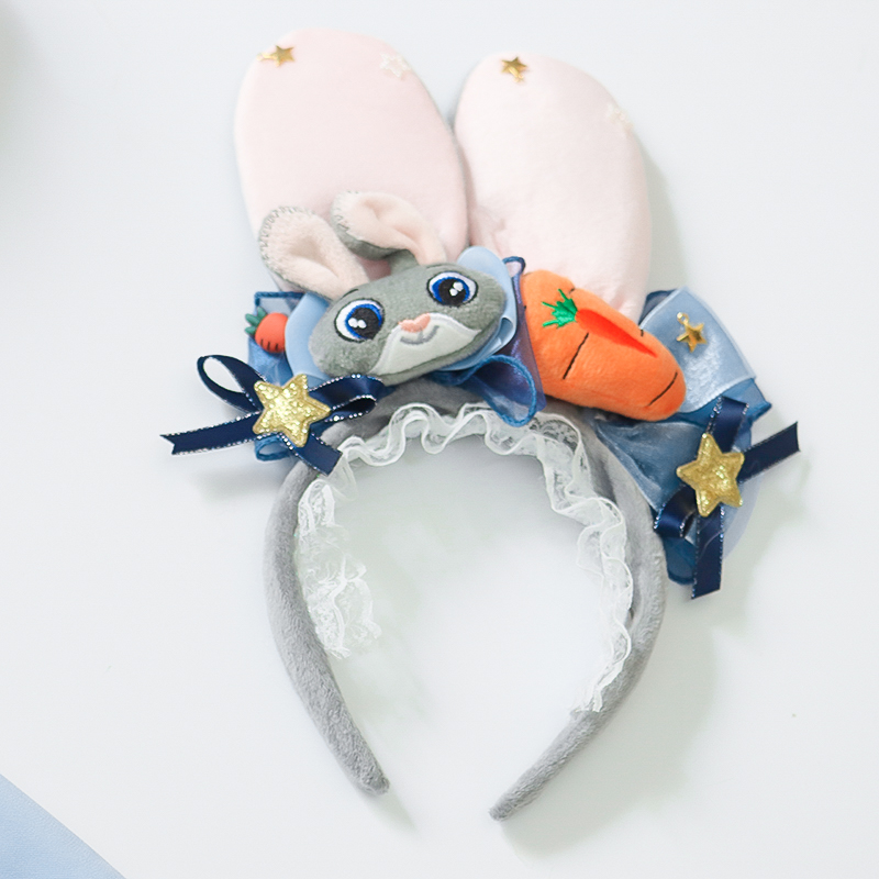 男女童疯狂动物城尼克狐狸演出配饰兔子警官儿童cos发箍帽子尾巴