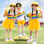 小学生校服班服夏款 潮 儿童六一表演服幼儿园园服啦啦队运动服套装