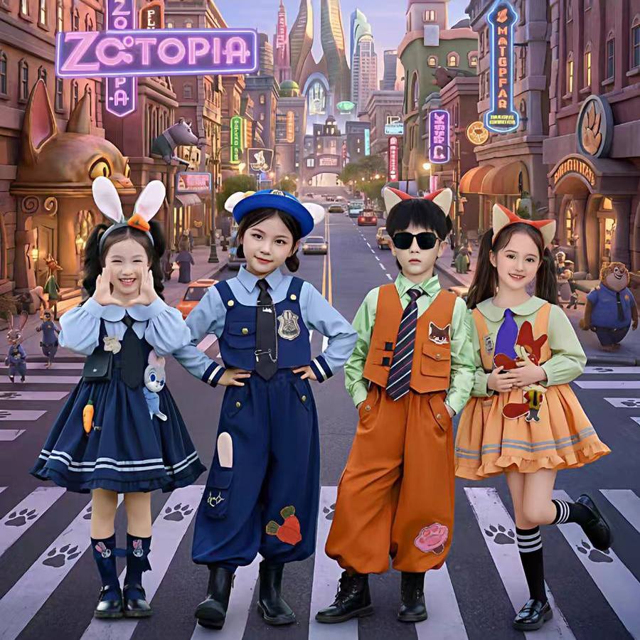 男女童套装疯狂动物城尼克狐狸演出服秋季兔子警官儿童cos服装,童装/婴儿装/亲子装,儿童演出服,淘宝优惠券,粉丝福利购,淘宝优惠卷