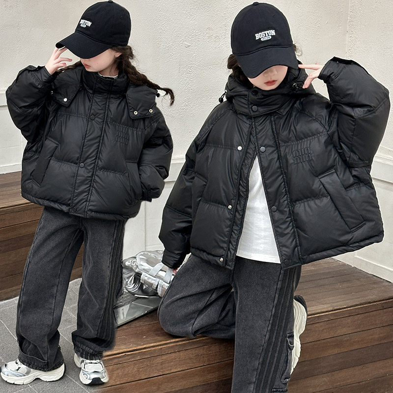 女童棉服冬季新款儿童免洗加厚棉衣外套中大童女孩休闲连帽棉袄潮