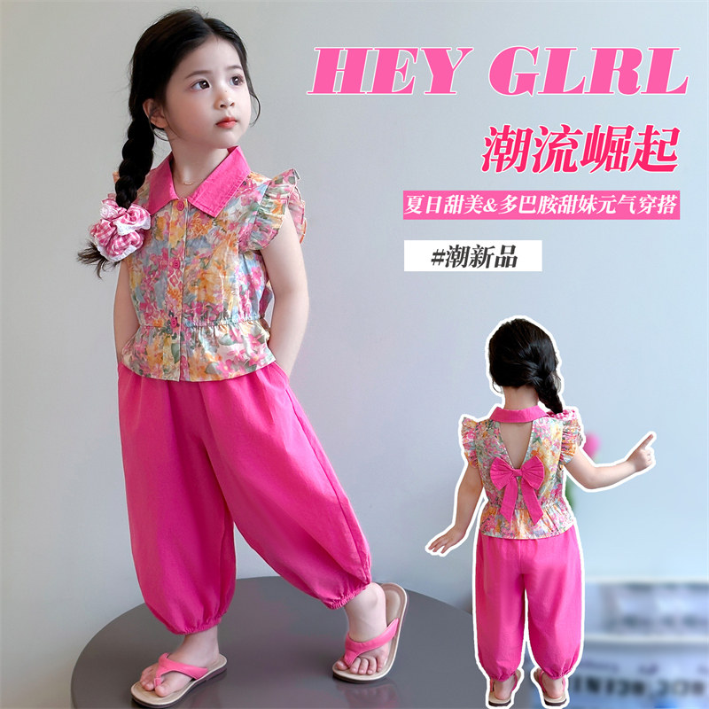 女童粉色格子衬衫秋季新款儿童多巴胺外套中小童休闲韩版上衣童装