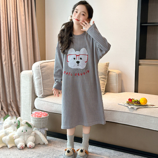 女童德绒睡裙冬季新款儿童家居服裙子休闲女孩纯棉公主裙睡衣童装