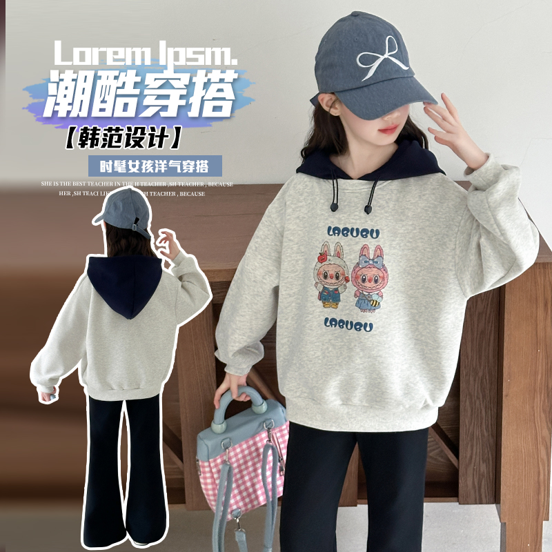女童卫衣套装春秋新款女孩帽衫卫裤两件套韩版休闲童装衣服秋装