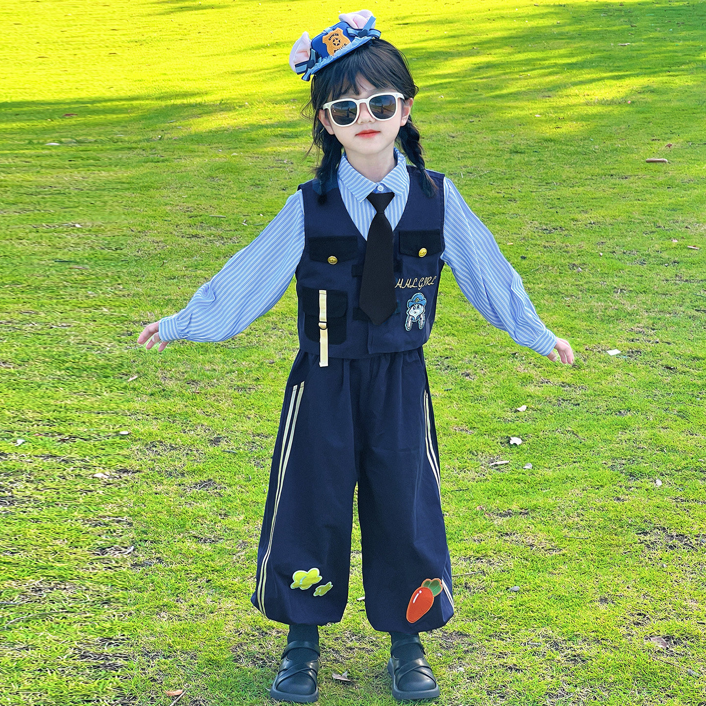 男女童套装疯狂动物城尼克狐狸演出服秋季兔子警官儿童cos服装