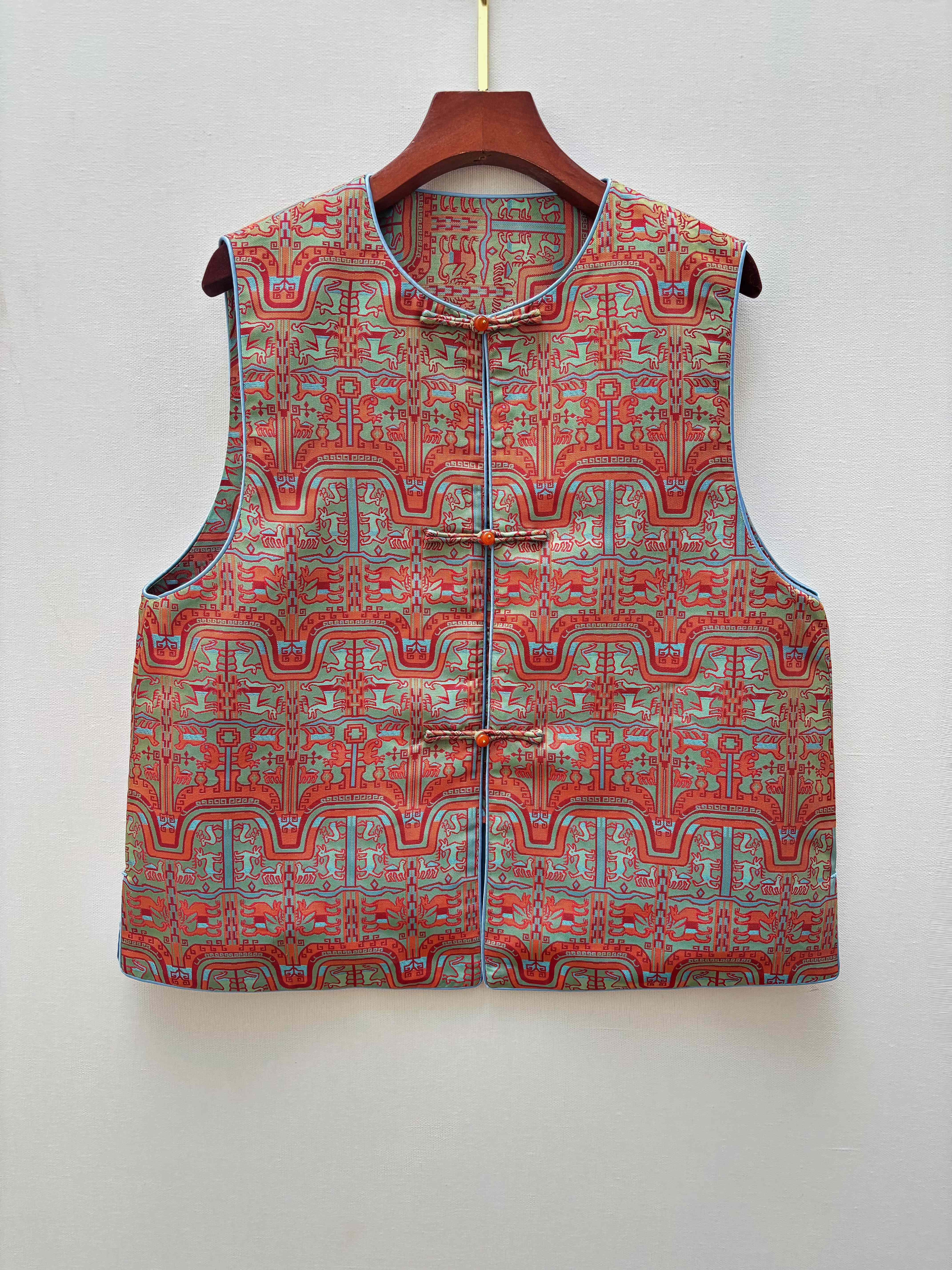 神鹿高升马甲上衣 张和才正品带钢印 内衬22姆米6A桑蚕丝