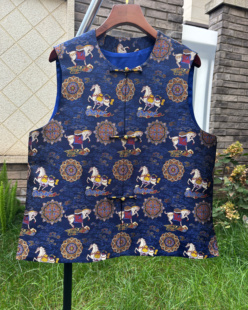 钱小萍马上有福 正品带钢印 内衬22姆米6A桑蚕丝 马上有福马甲