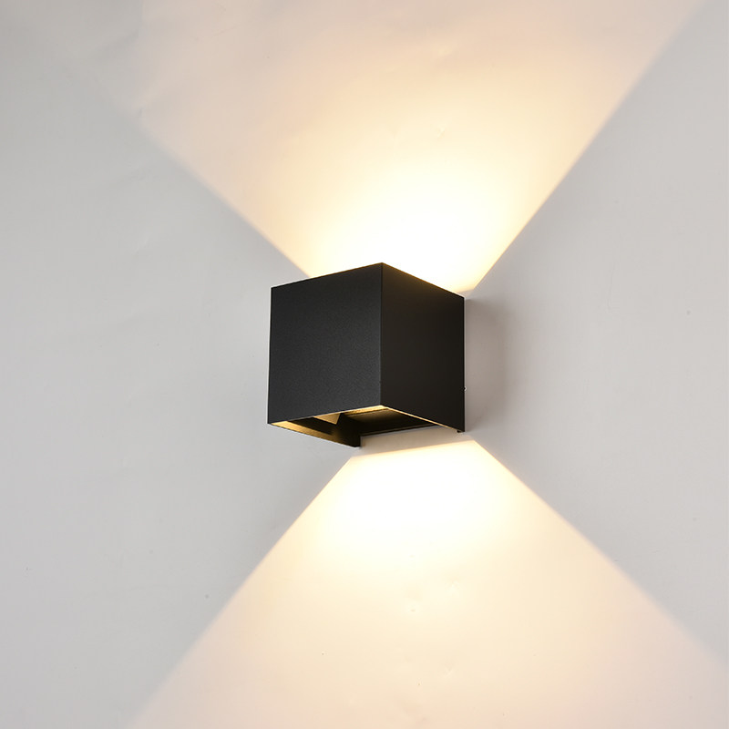 墙壁灯黑色走廊过道壁灯户外防水创意墙灯床头灯上下照庭院洗墙灯