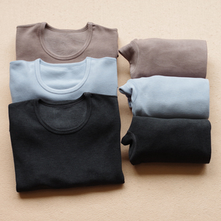 青少年蚕丝羊毛保暖内衣套装中腰大男童加厚秋衣秋裤儿童薄绒睡衣