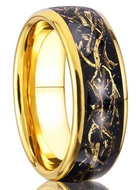 男士戒指钨钢戒指电镶嵌铜丝宽