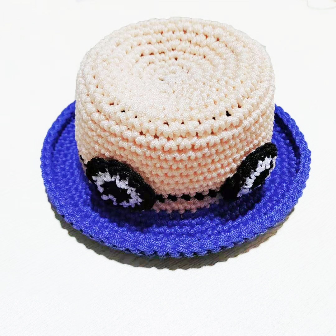 包邮雪儿手工编织夏季男女童轻体线可爱小黄人熊遮阳防晒帽材料包