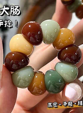 新款山竹蒜瓣猪大肠菩提手串小手捻佛珠念珠学生指尖文玩盘玩
