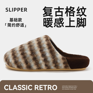 地板棉拖女士冬季室内居家用毛拖鞋秋冬保暖软底防滑棉拖鞋男批发