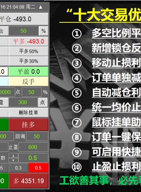 订单平仓利器MT4交易面板一键平仓EA辅助挂单自定义点数自动减仓