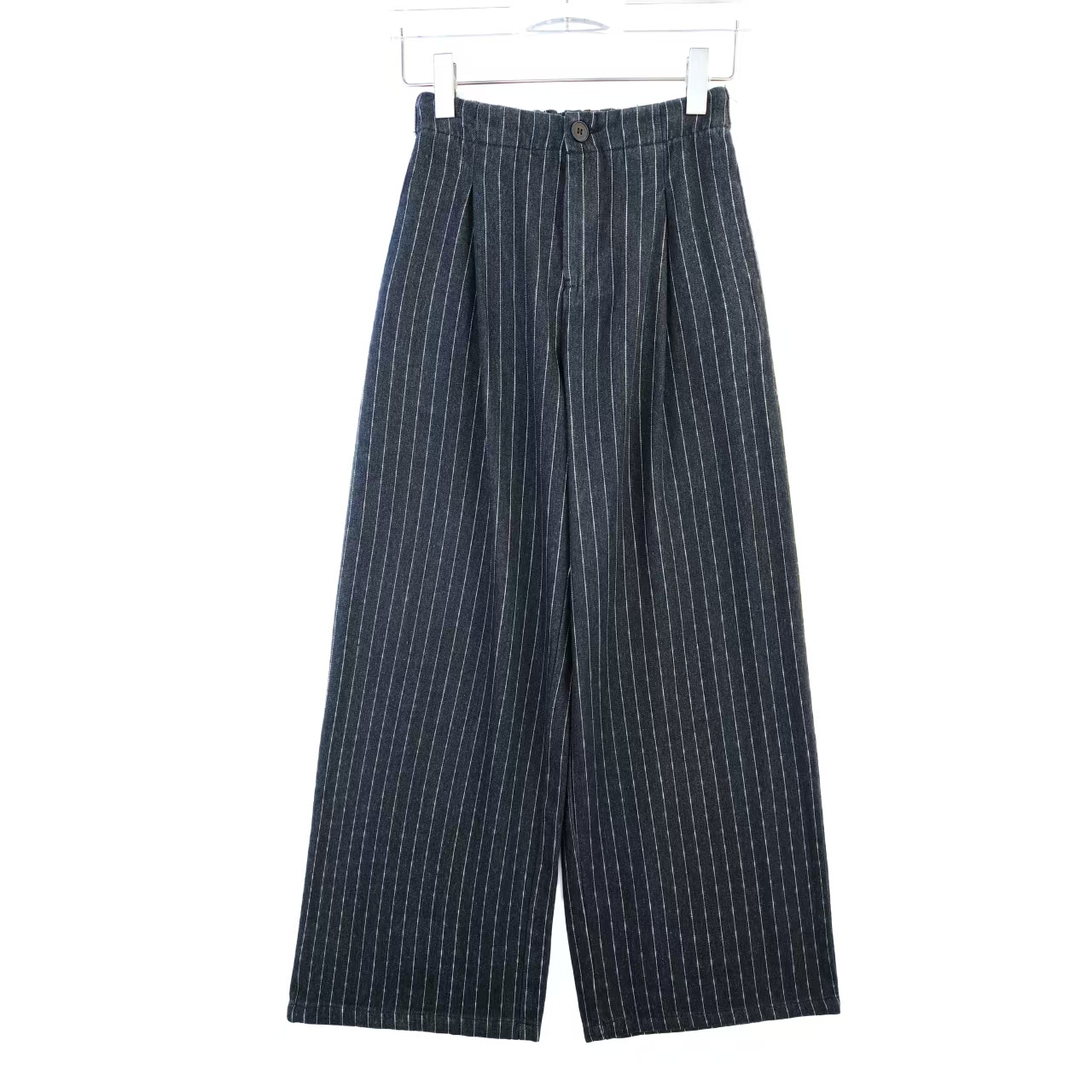 MXM05 松紧腰条纹阔腿裤 【15】