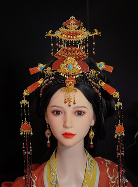 芳菲雪手工汉服战国风战国袍发冠发钗长流苏发饰翘楚楚朝同款饰品