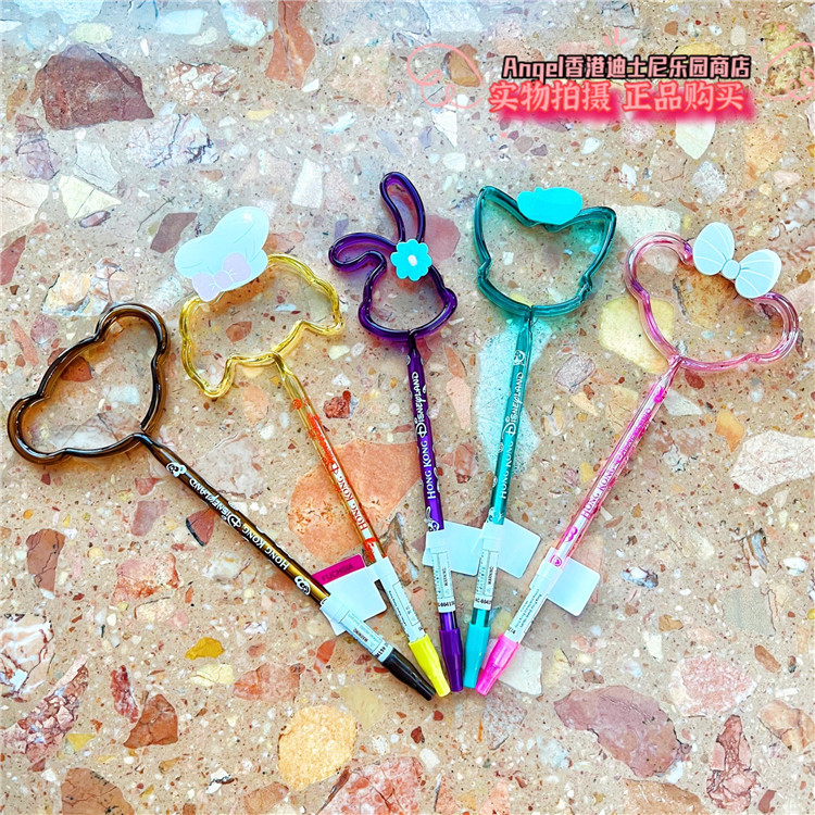 香港迪士尼乐园达菲熊星黛露雪莉玫身体大头造型卡通圆珠笔走珠笔