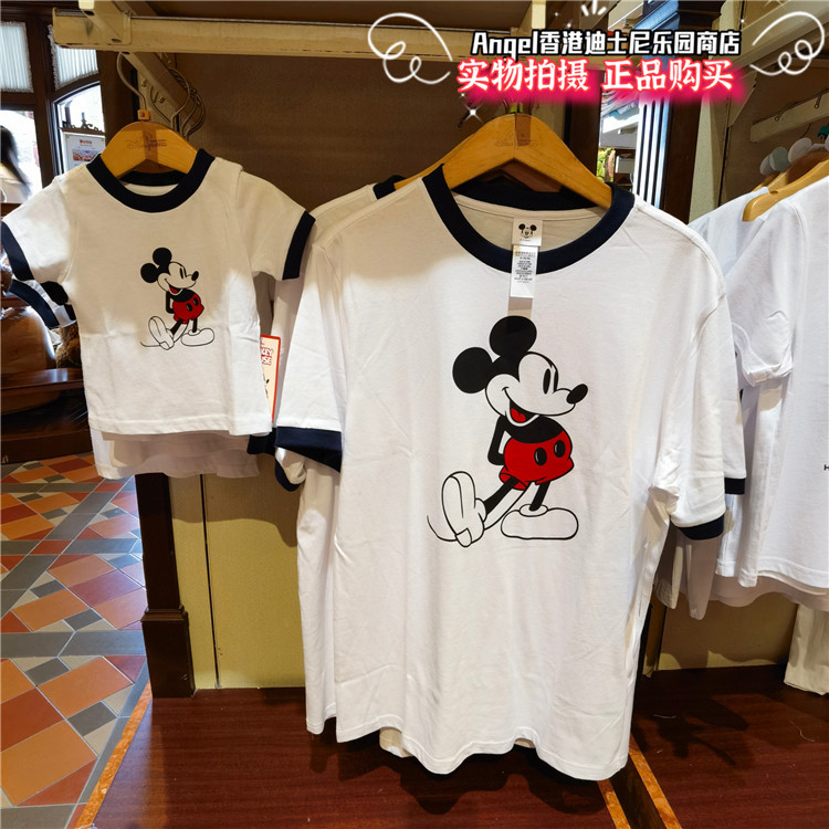 香港迪士尼 米奇身体卡通 一家四口短袖成人上衣 亲子装纯棉t恤