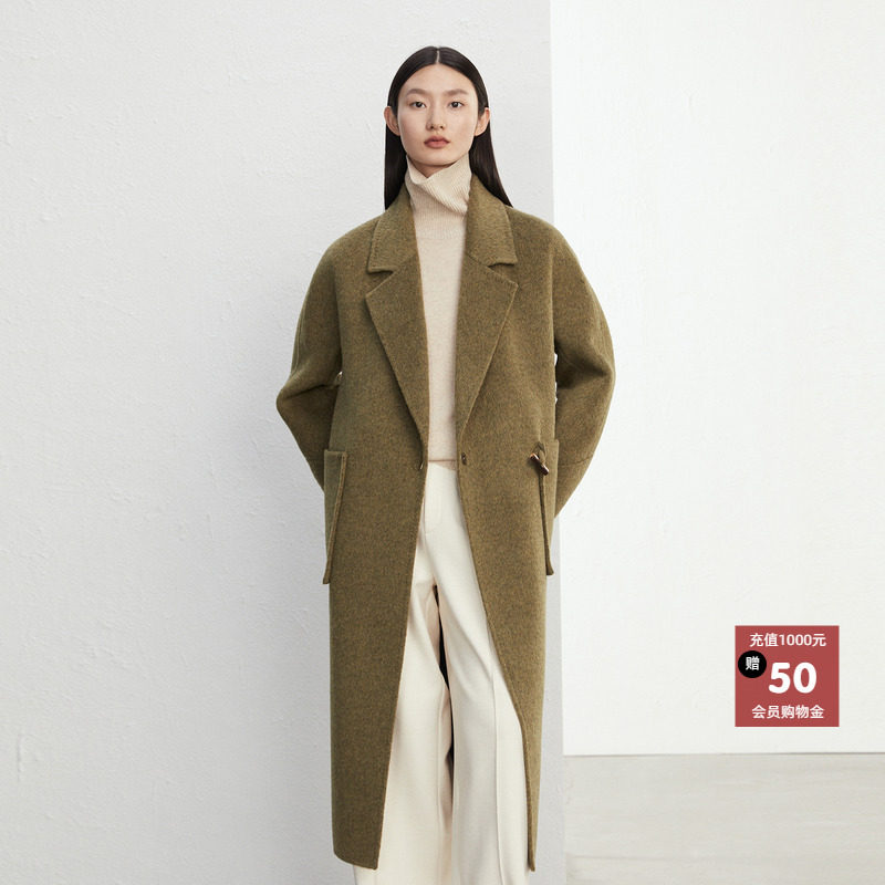 恩瑞妮老钱风羊毛大衣女长款宽松翻领毛呢外套高级感2025年新款冬,女装/女士精品,毛呢外套,淘宝优惠券,粉丝福利购,淘宝优惠卷