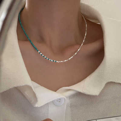 高级感绿松石气质小众项链项链女
