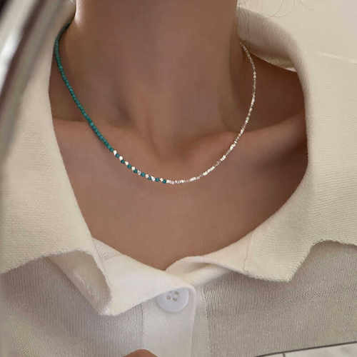 高级感绿松石气质小众项链项链女