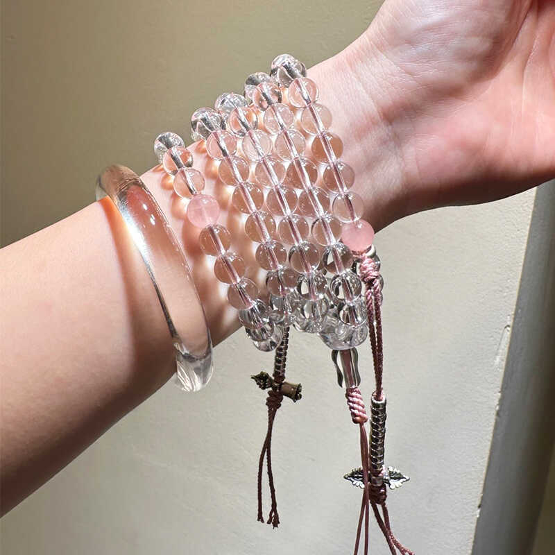 6mm高冰透白水晶气质女百搭佛珠