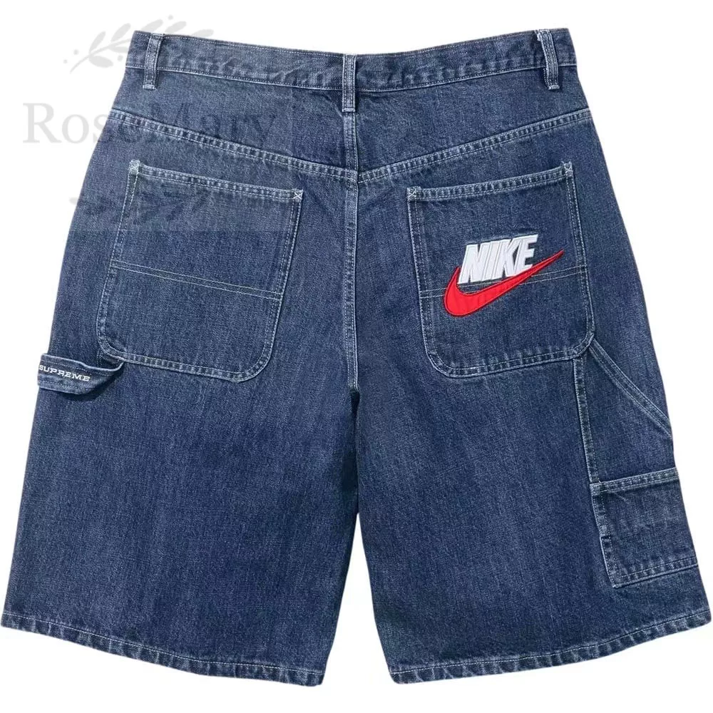 Спот Суприм 24SS НЙКо-брендированный деним шорты деним спортивные шорты