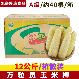 万粒员甜糯玉米棒散装 A级40支速冻白玉米棒 糯玉米棒便利店商用
