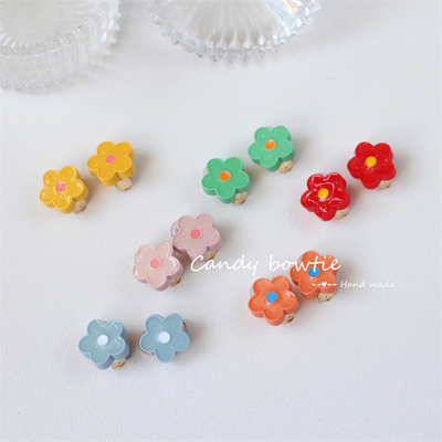 儿童耳环可爱耳夹小花