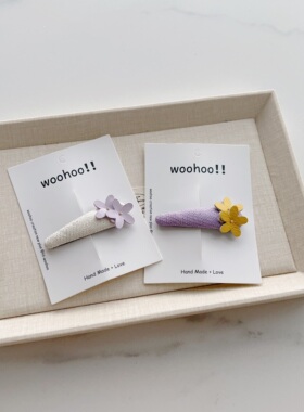 全手缝手作 初冬卡通布艺系列儿童bb夹碎发夹水滴夹宝宝6cm刘海夹