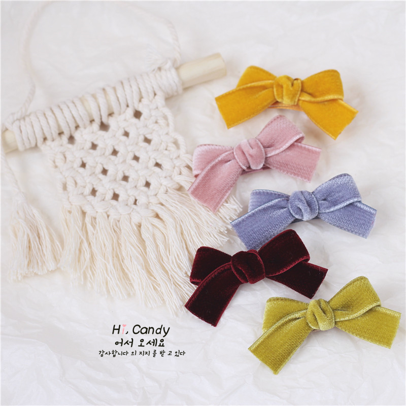 candybowtie手工日本丝绒发夹