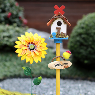 户外鸟窝摆件花园庭院布置院子装饰网红园林景观园艺阳台插牌摆设