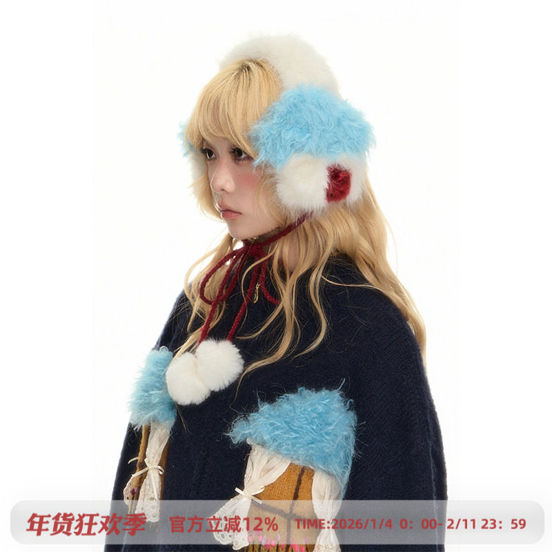 杨二大梦原创房子耳罩女士护耳暖可调节可爱耳罩冬季防冻护耳捂