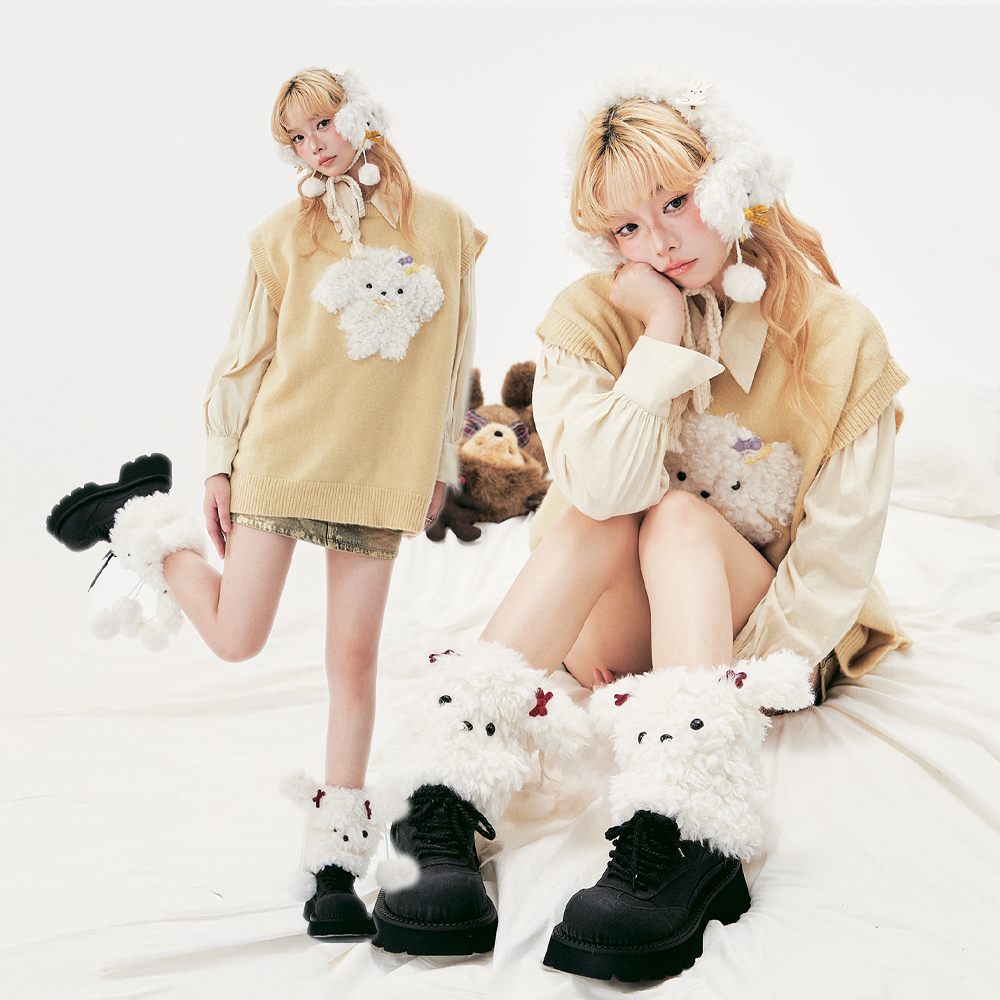 杨二大梦原创泰迪小狗马甲女2025春秋新款高级感复古无袖马夹背心