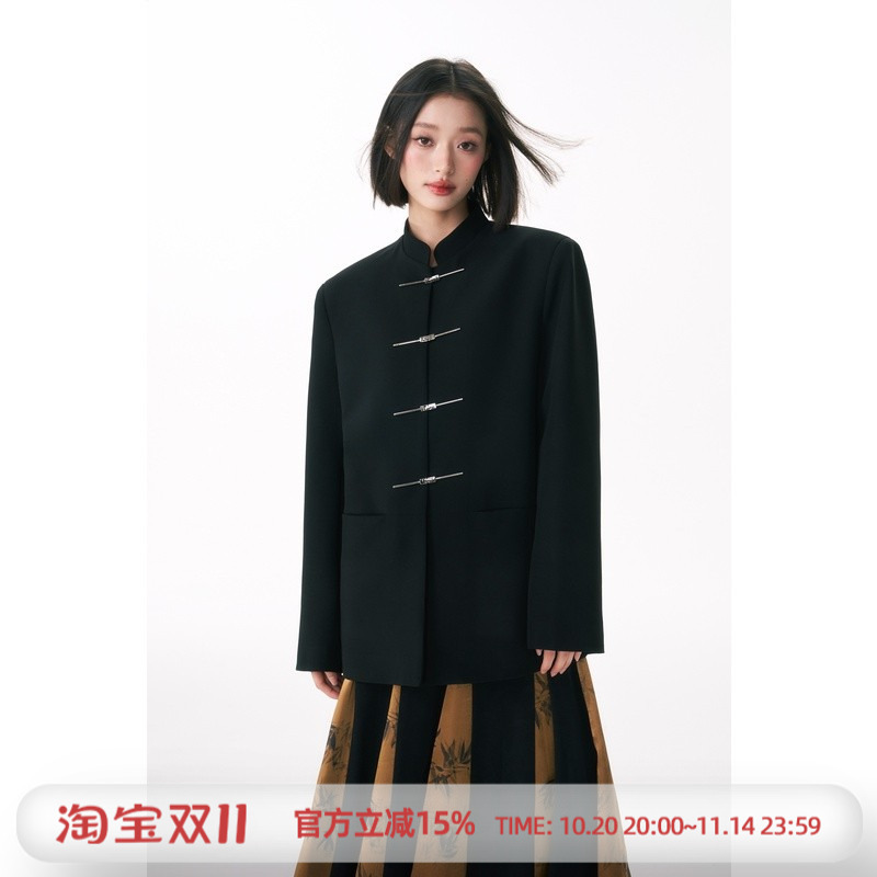 杨二大梦新中式西装外套&竹叶刺绣衬衫