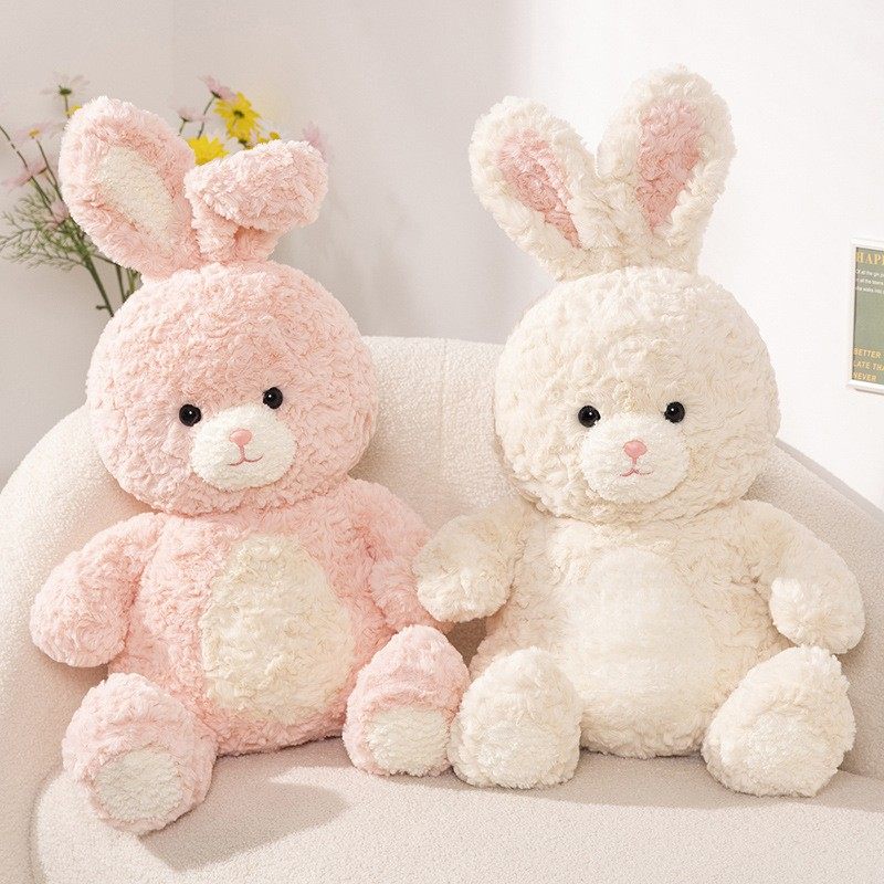 麦吉兔公仔玩偶毛绒玩具可爱卡通长耳兔子卷毛小白兔送女朋友礼物