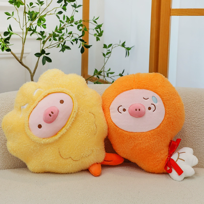 新款炸货炸虾炸鸡腿小猪玩偶抱枕