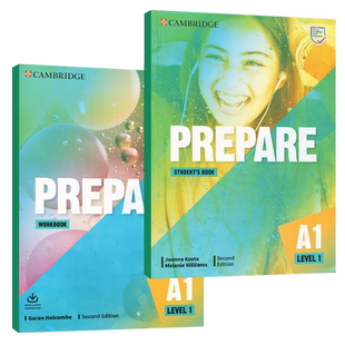 剑桥通用五级考试 Prepare A1 B1 B2 C1 Level 1 KET备考教材 学生书+练习册含在线练习原版进口YLE Movers考试冲刺教辅资料