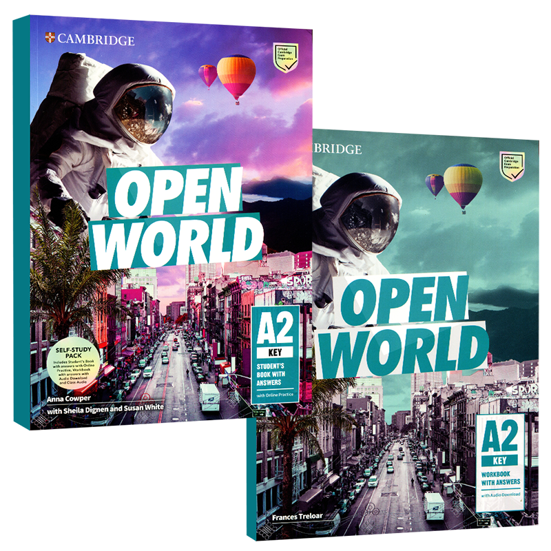 Open World A2 KEY学生套装原版进口剑桥大学出版社书本+练习册附答案在线账号书本练习册附带音频 可自学剑桥少儿英语KET考级教材