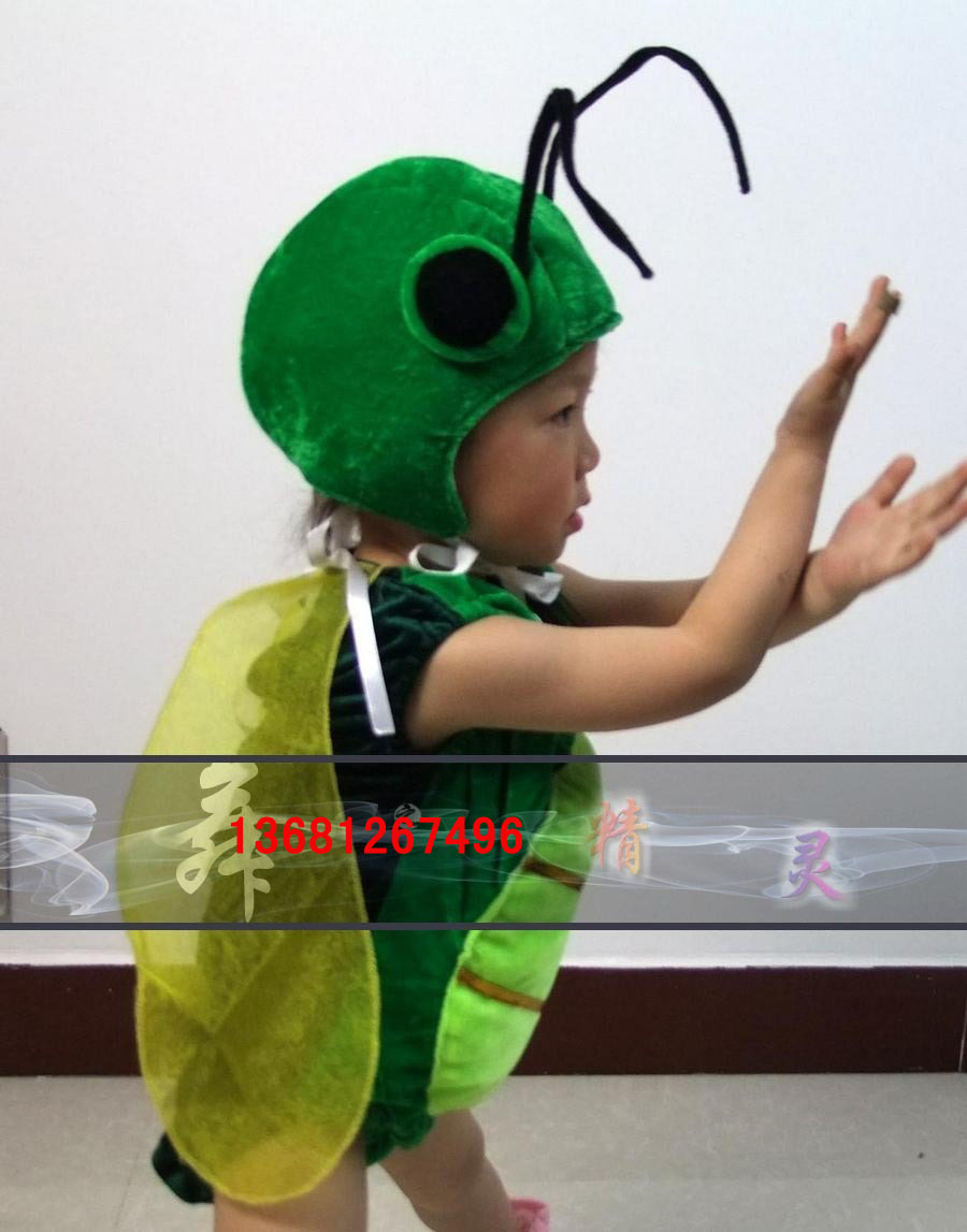 宝宝小蚂蚱蜢服装卡通昆虫演出儿童装动物大肚子蝈蝈表演服饰夏季