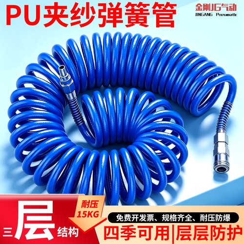 气动PU夹纱弹簧管防爆螺旋高压管